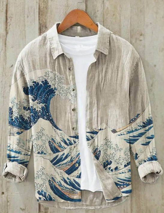 Japanese Shirt Made of Linen Blend