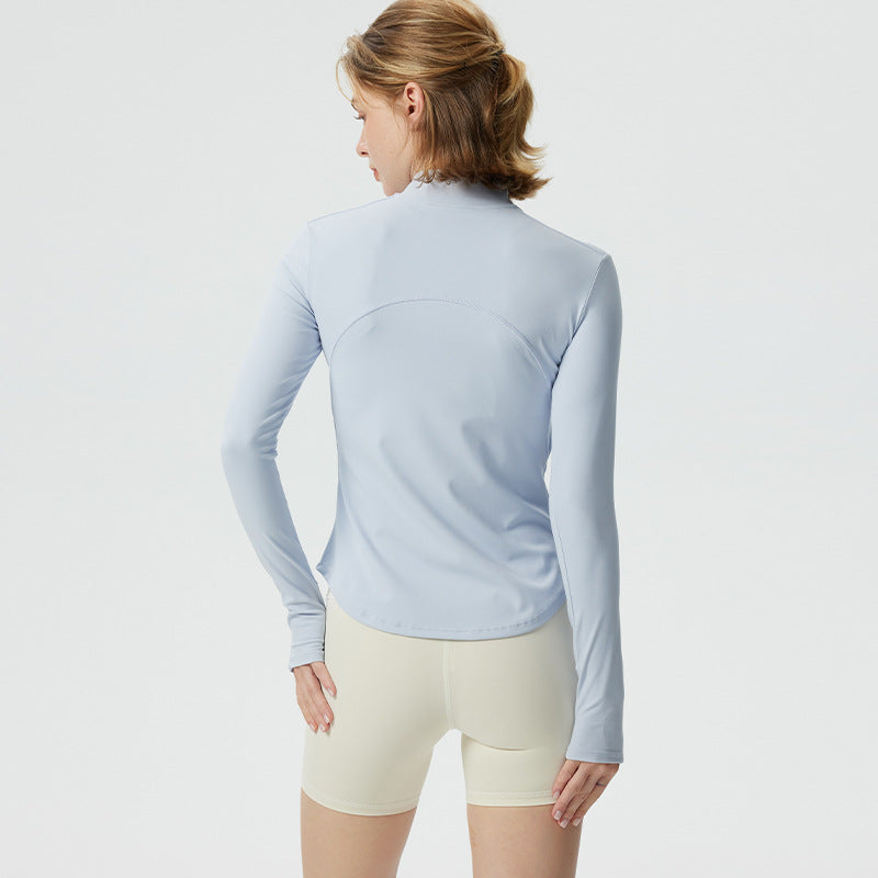 Women's functional shirt with stand-up collar