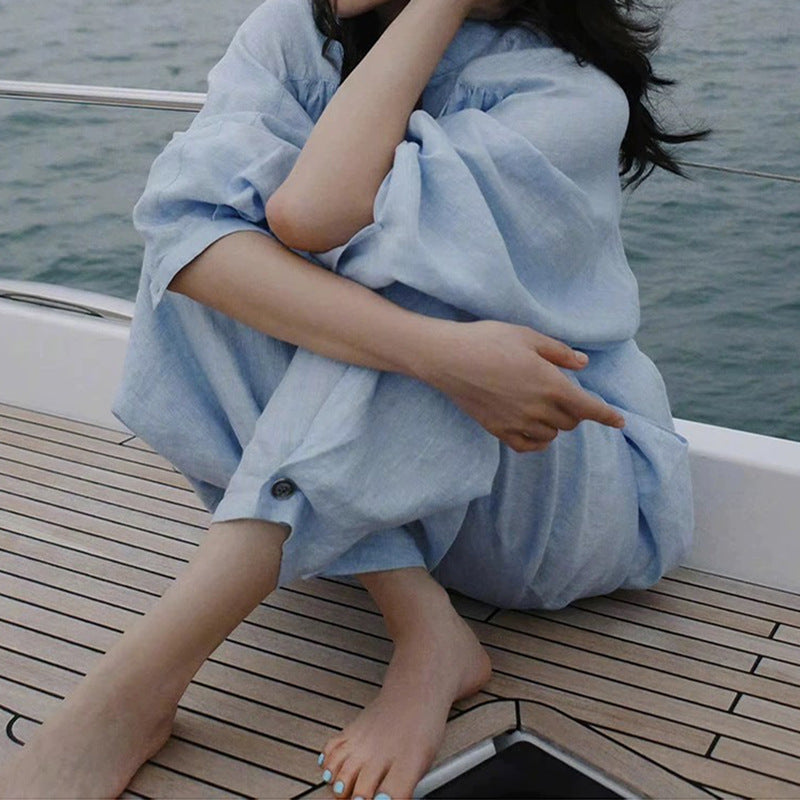 Women's Relaxed Fit Linen Jumpsuit