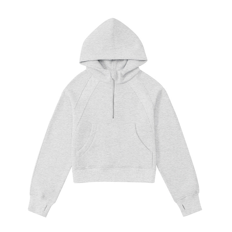 Women's Cropped Zip-up Hoodie