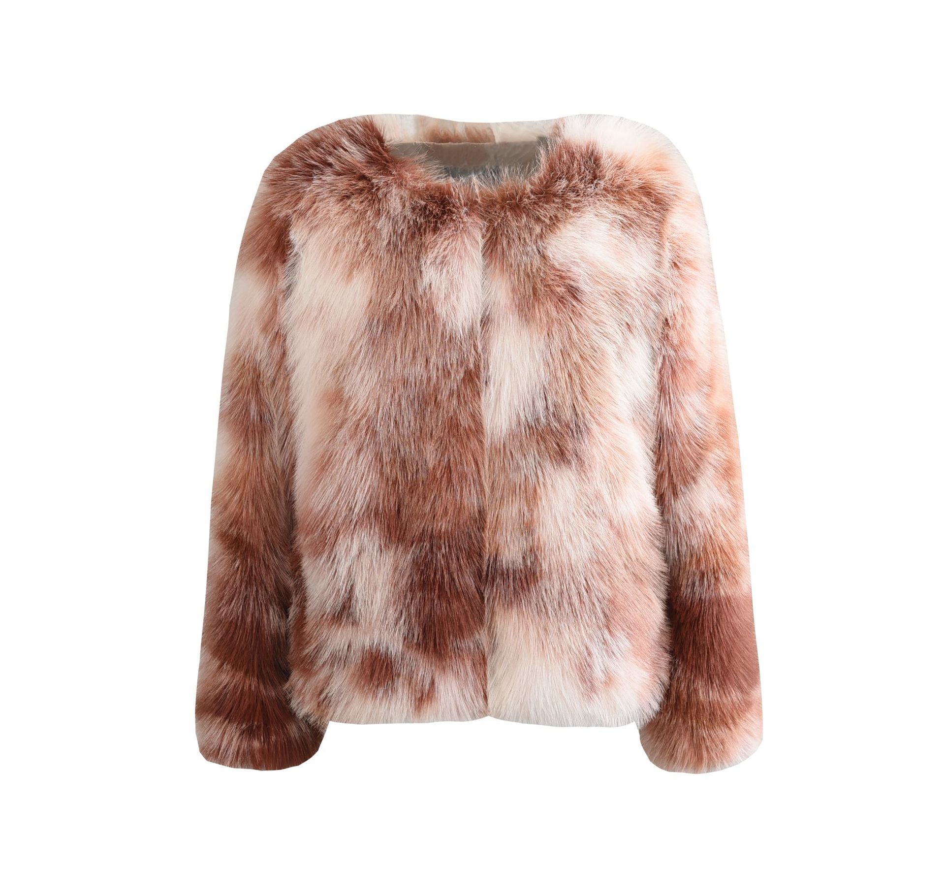 Women Luxury Faux Fur Jacket with Elegant Details