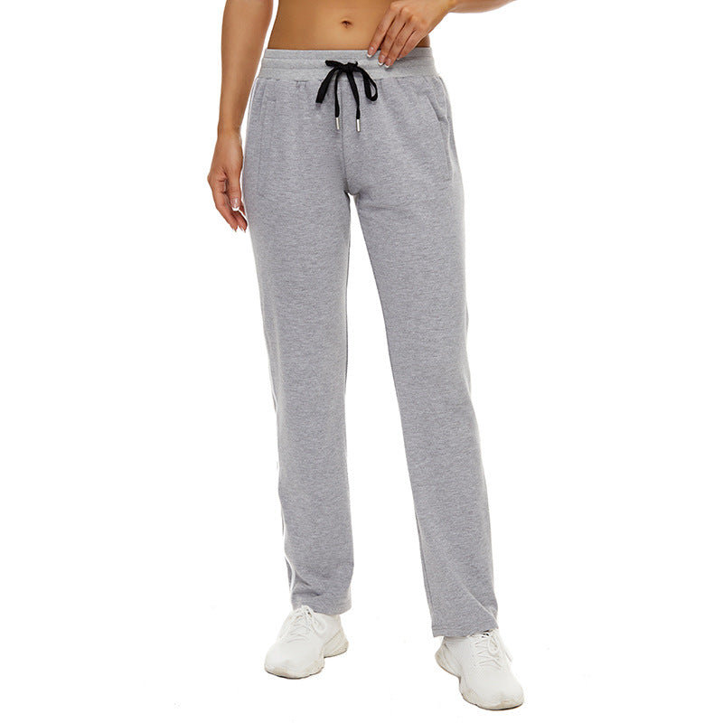 Women's casual pants with adjustable waistband and side pockets