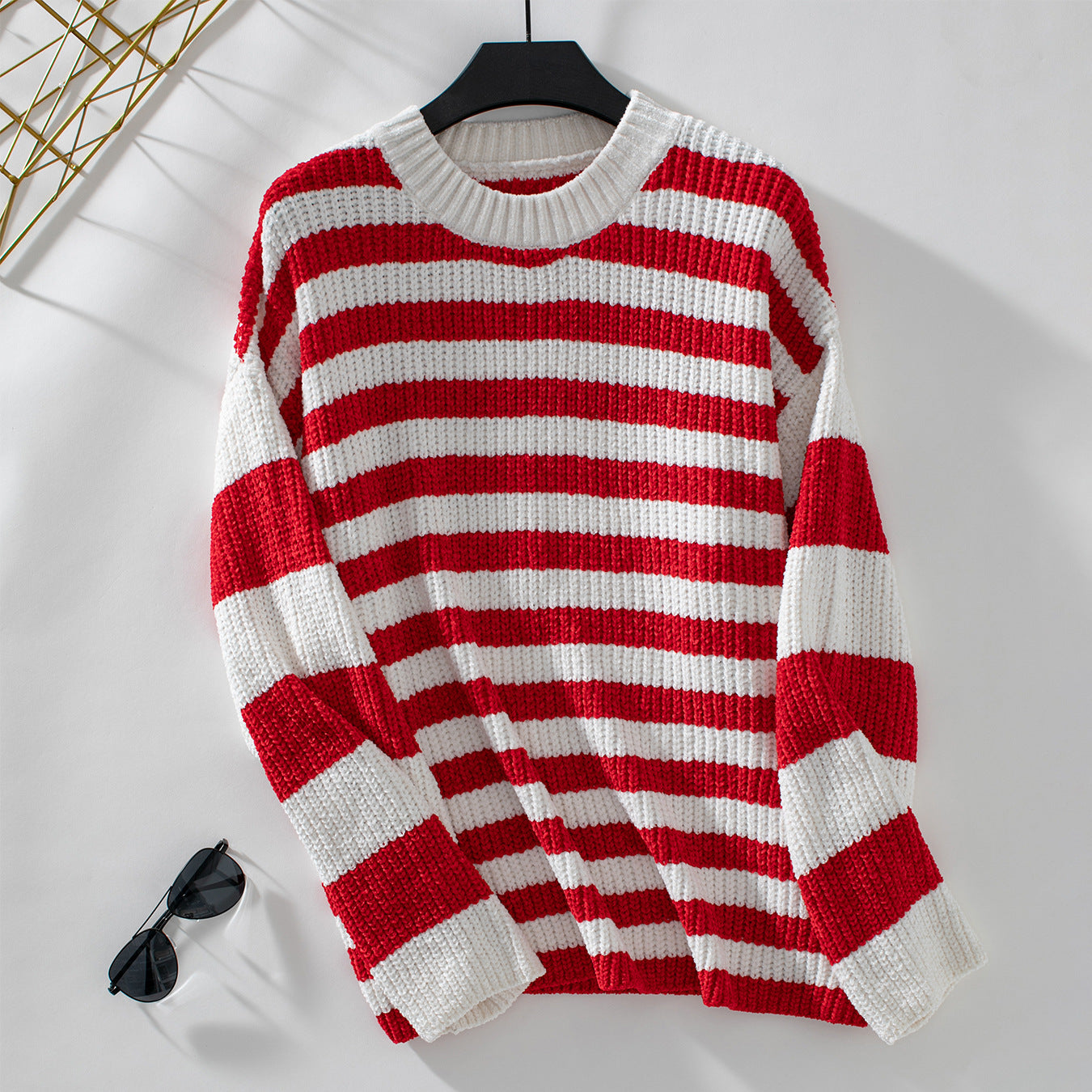 Women's casual striped pullover with soft textured knit