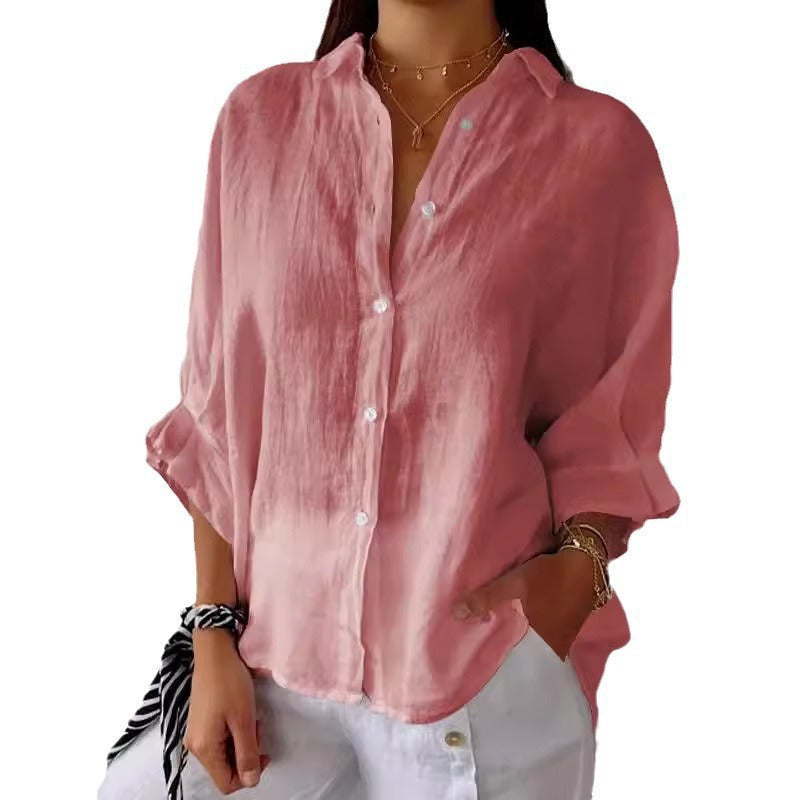 Women casual linen blouse