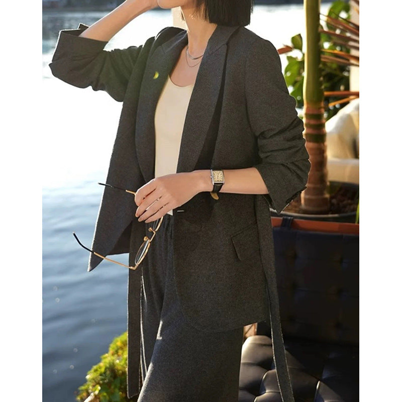 Women's Tailored Suit with Open Front