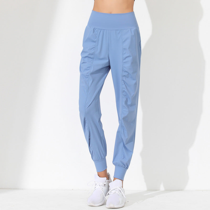 Women's Lightweight Athletic Jogging Pants with High Waist and Elastic Cuffs