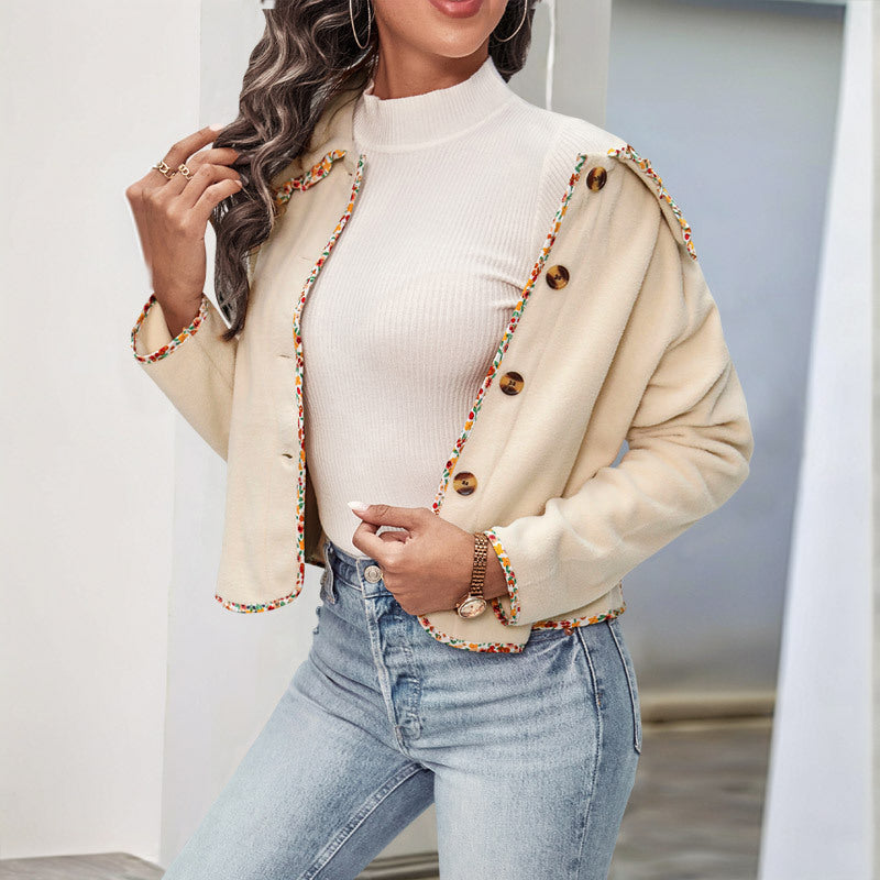 Women’s elegant jacket with floral accents and soft fabric