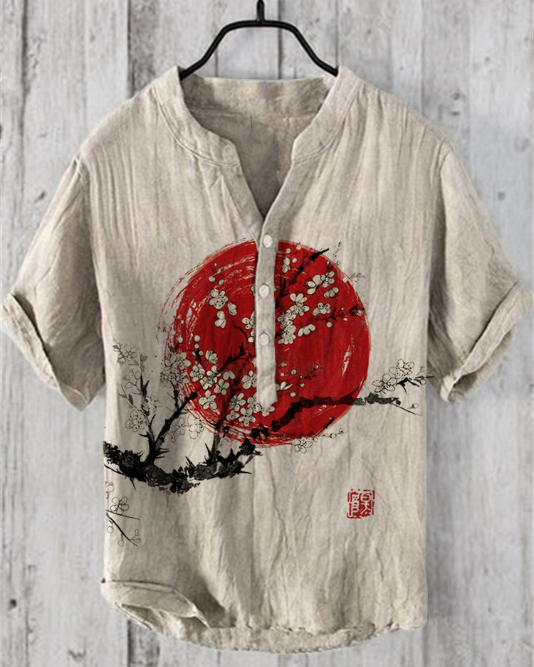 Japanese Shirt Made of Linen Blend
