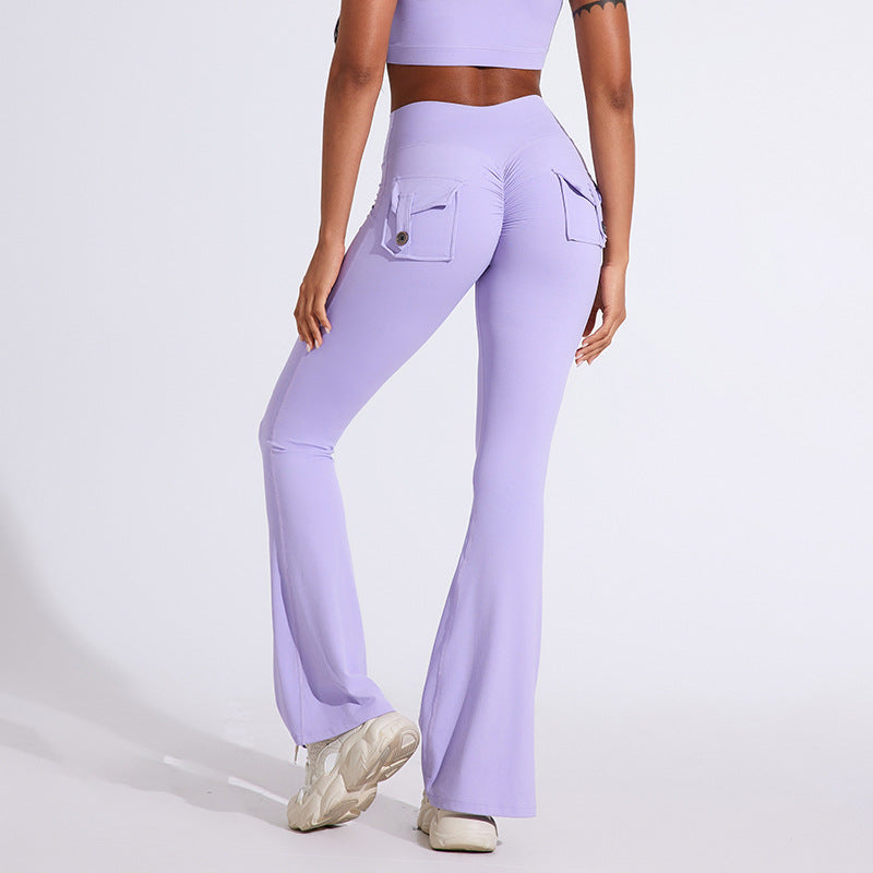 Women's Bootcut Leggings with Pockets and High Waist