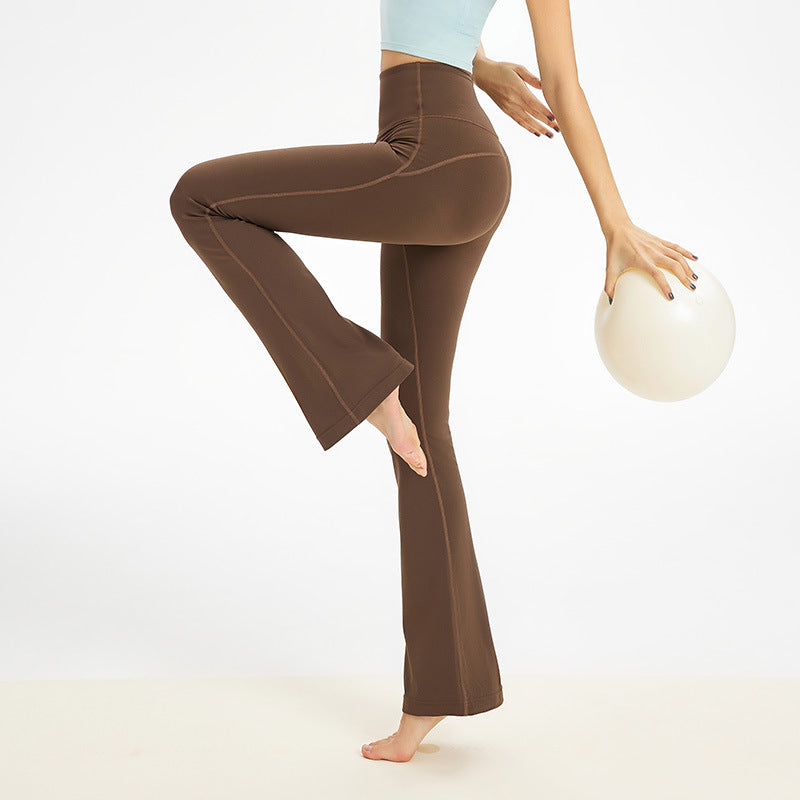Women's Flared Sports Leggings with High Waist and Breathable Material