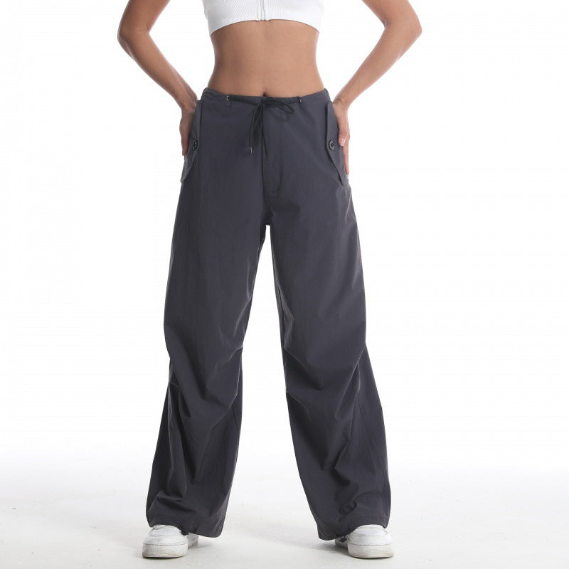 Women's casual loose-fitting outdoor pants with elastic waistband and practical pockets
