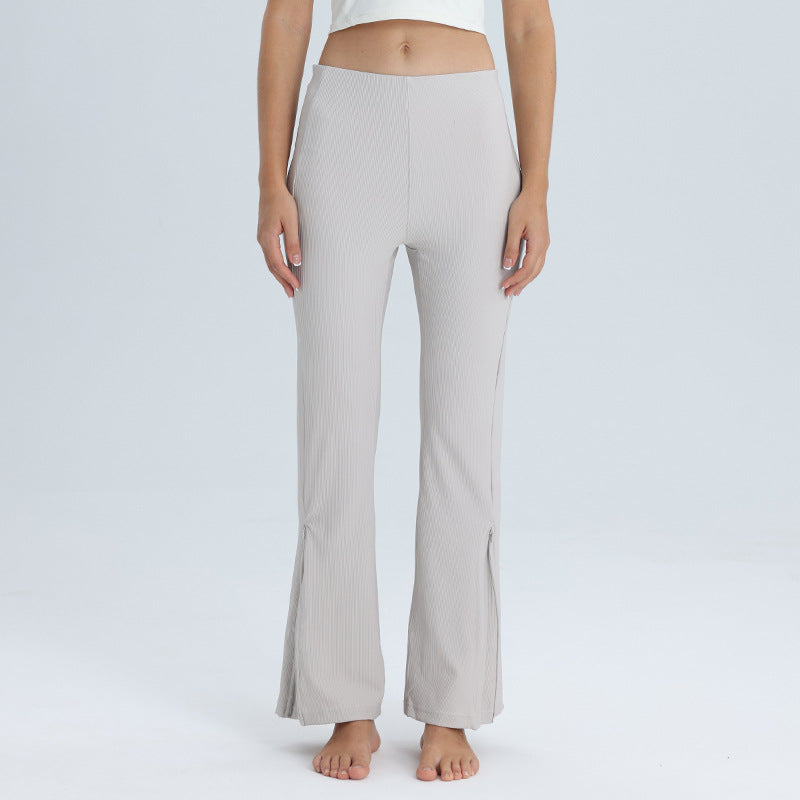 Women's Flared Ribbed Trousers