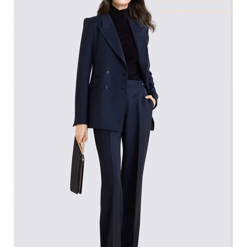 Women's Tailored Double-Breasted Blazer and Pants Set