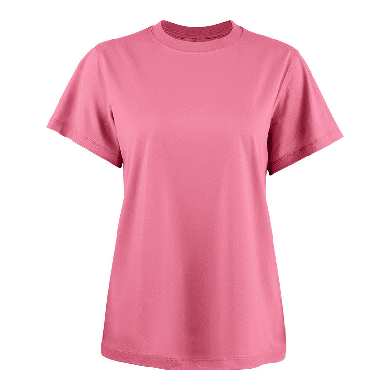 Women's basic t-shirt made from high-quality cotton with round neck