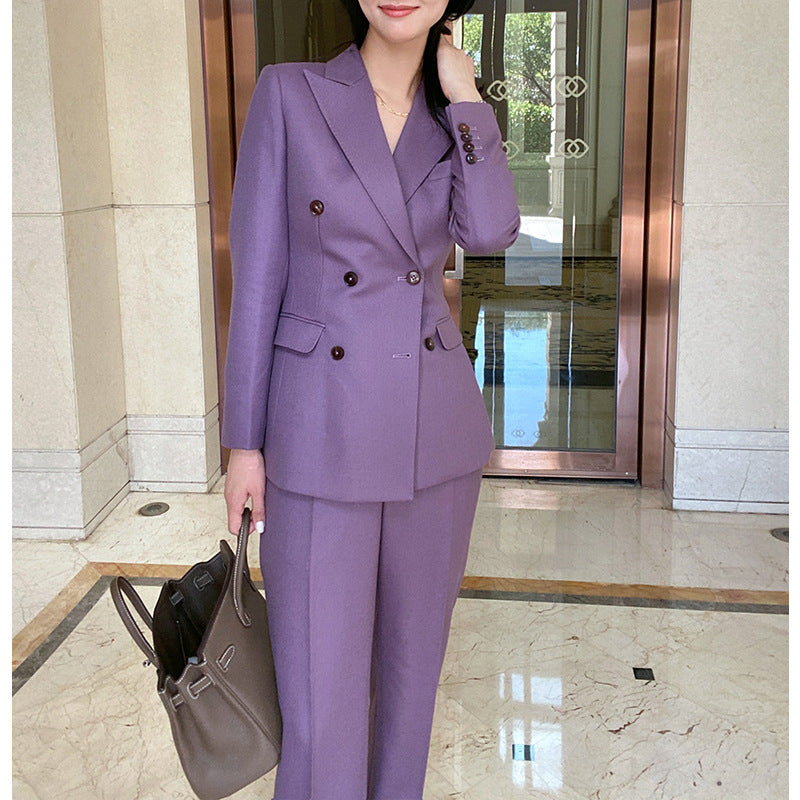 Women's Double-Breasted Tailored Suit Set