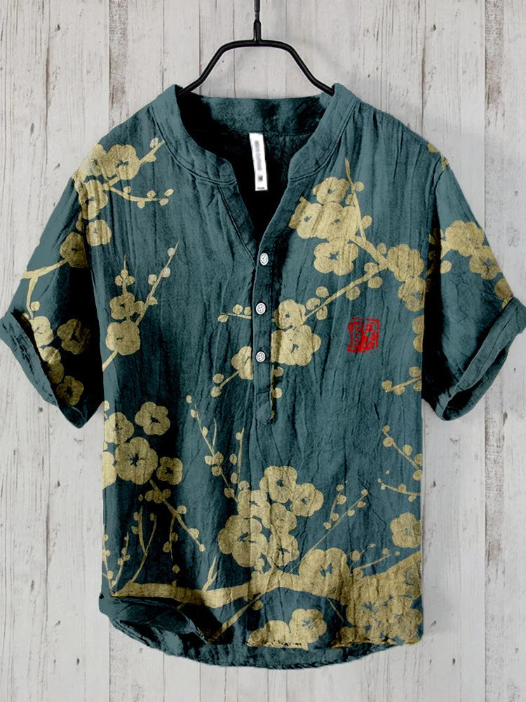 Japanese Shirt Made of Linen Blend