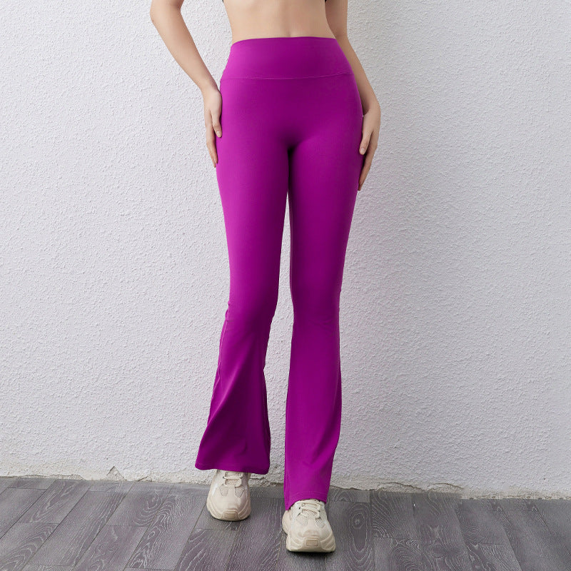 Women's Flared Leggings with High Waist and Breathable Structure