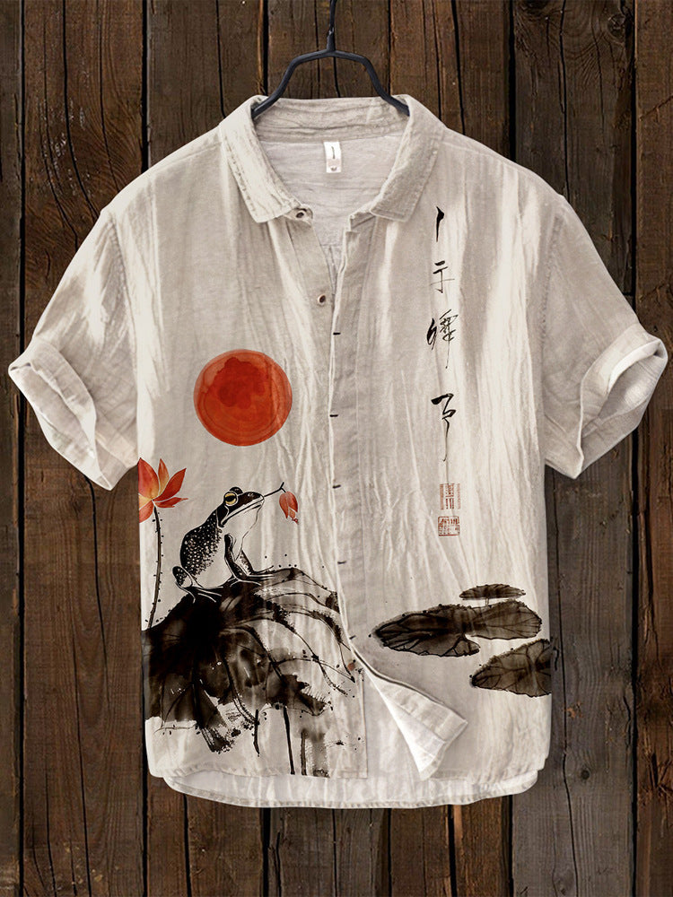 Japanese Shirt Made of Linen Blend