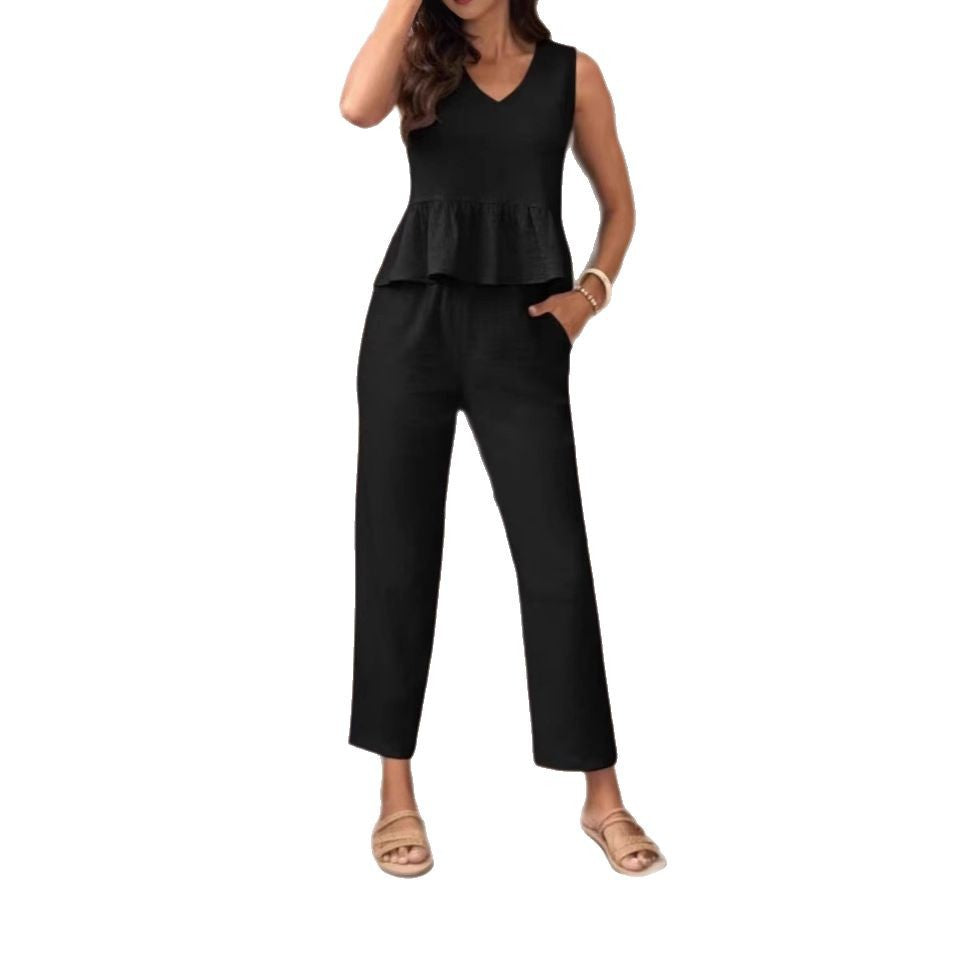 Women's Elegant Jumpsuit with Modern Gatherings and Casual Cut