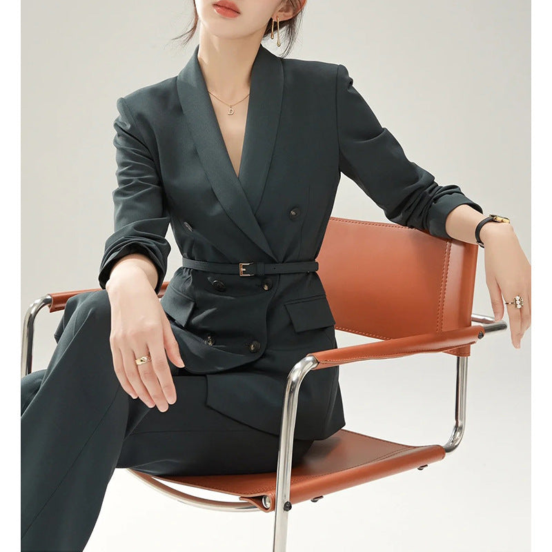 Women’s Belt Double-Breasted Suit Set