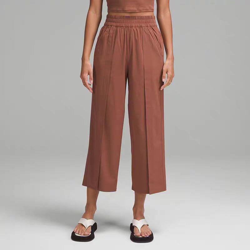 Ladies Comfortable Wide-Leg Leisure Pants made of Breathable Material
