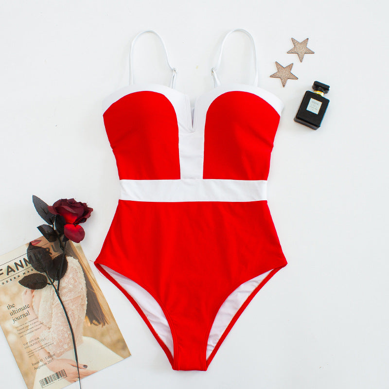 High-performance structured one-piece swimsuit for women