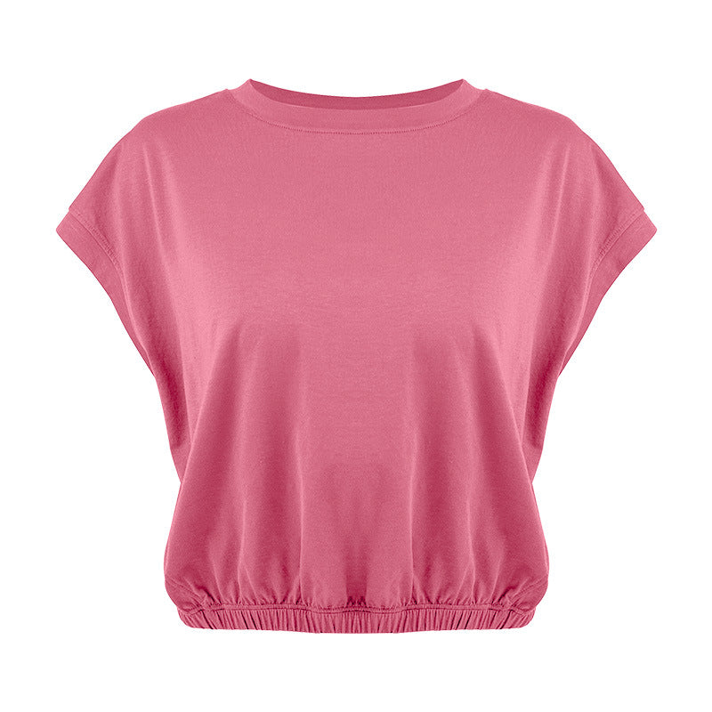 Women's casual T-shirt with elastic