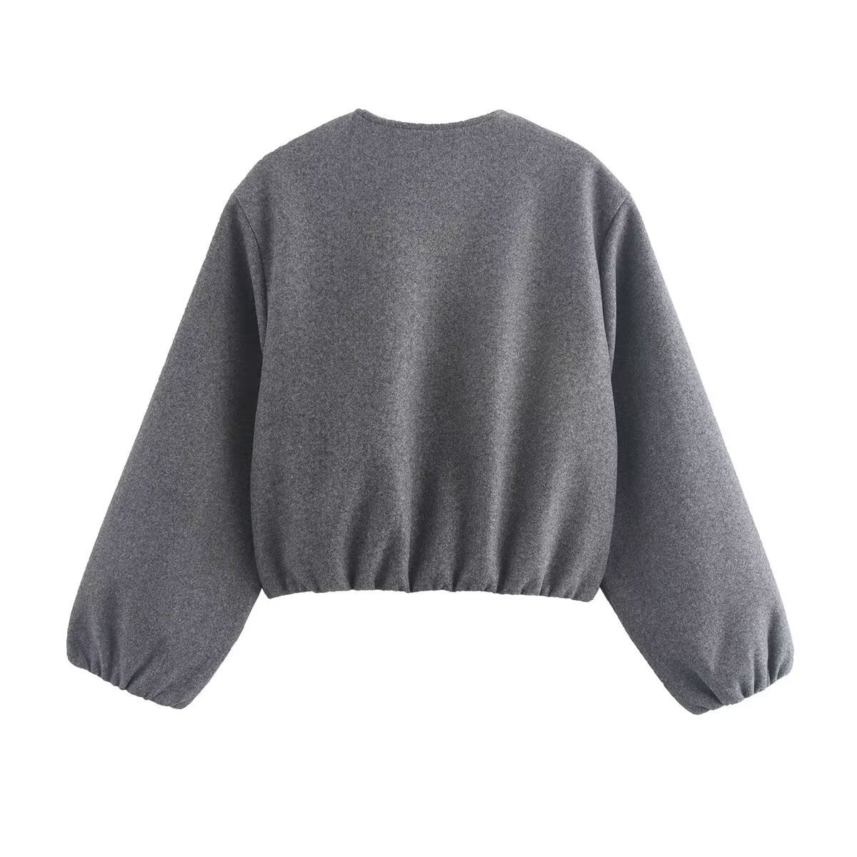 Ladies comfortable and stylish bomber jacket with high collar and side pockets