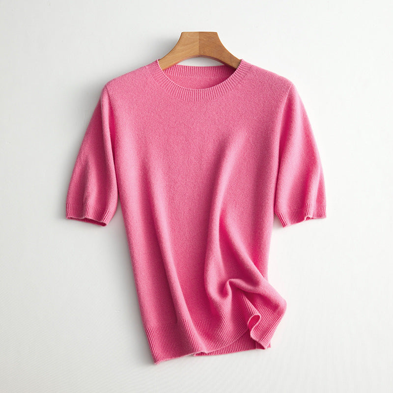 Women's Short Sleeve Cashmere Blend Sweater