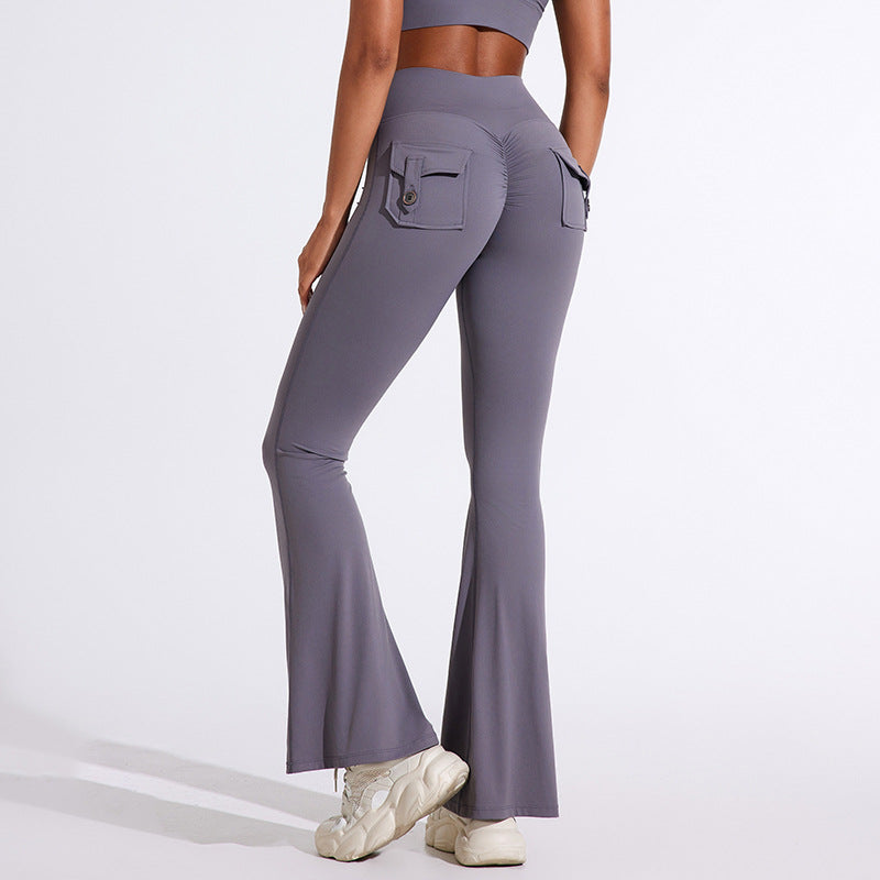 Women's Bootcut Leggings with Pockets and High Waist