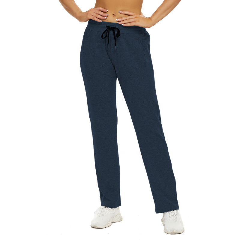 Women's casual pants with adjustable waistband and side pockets
