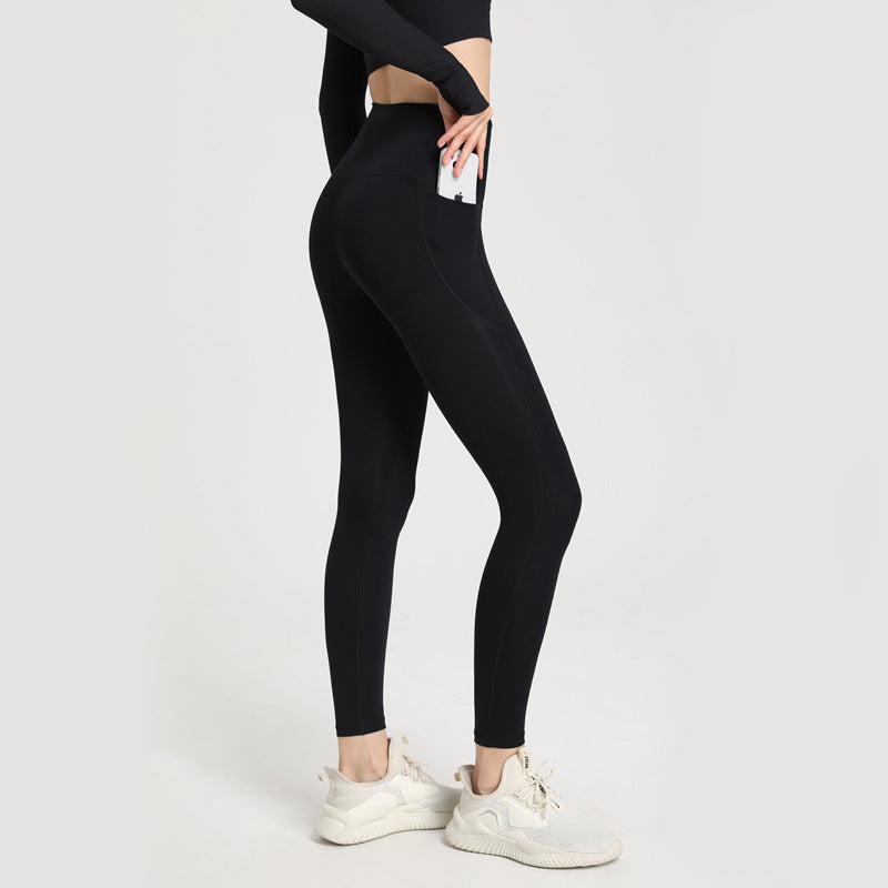 Women's High-Waisted Sports Leggings with Practical Pockets