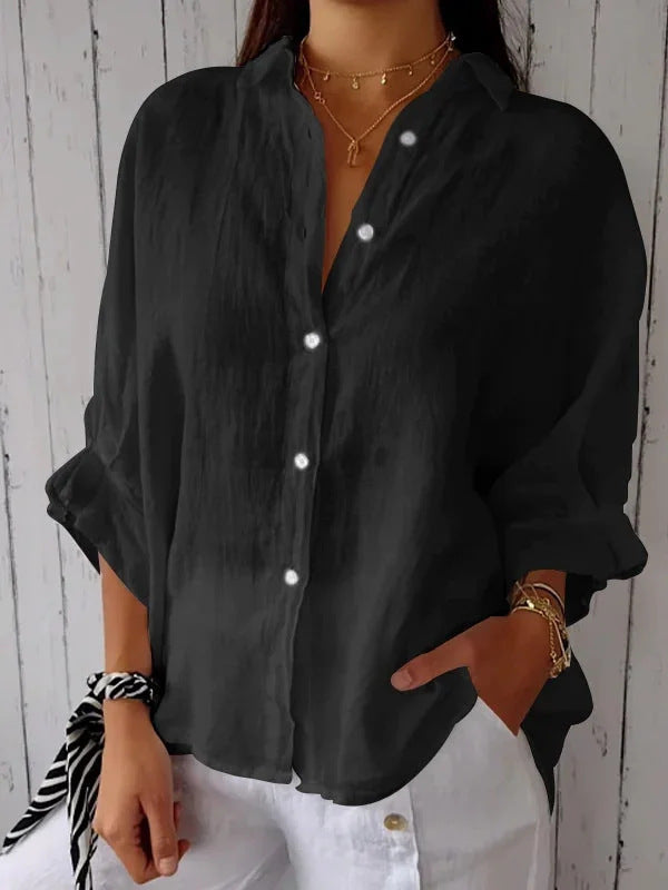 Women casual linen blouse