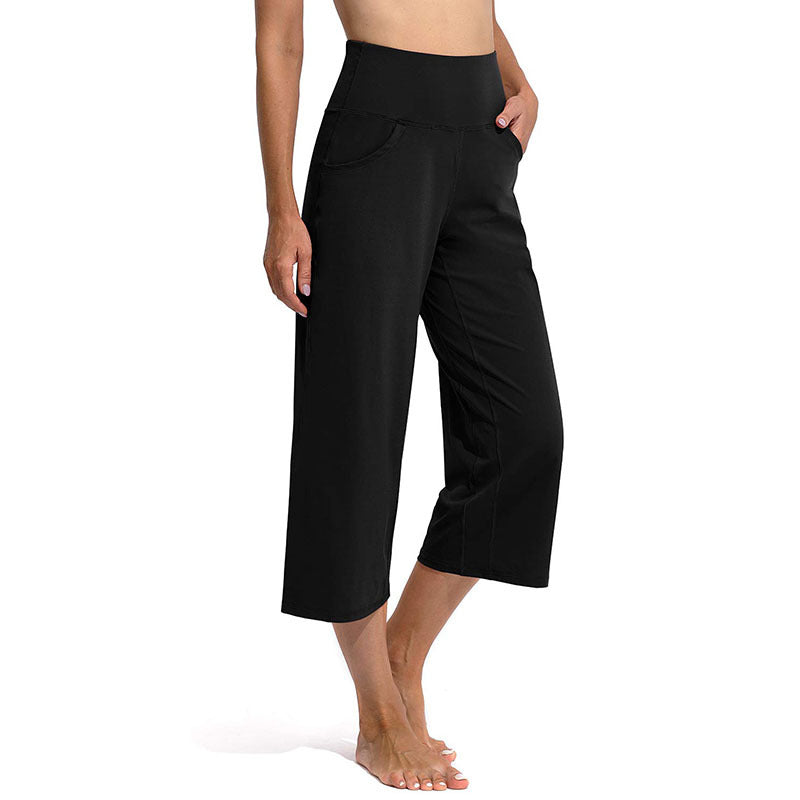 Ladies Comfortable Sporty Culottes with High Waist and Practical Pockets
