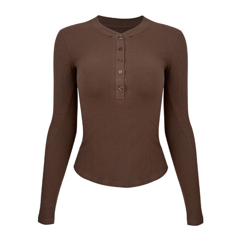 Women's Long Sleeve Shirt with Button Placket