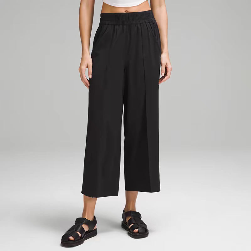 Ladies Comfortable Wide-Leg Leisure Pants made of Breathable Material