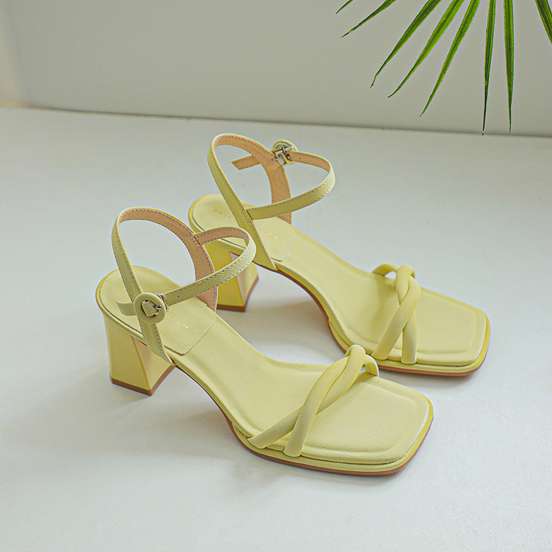 Women Chunky Block-heel Strap Sandals