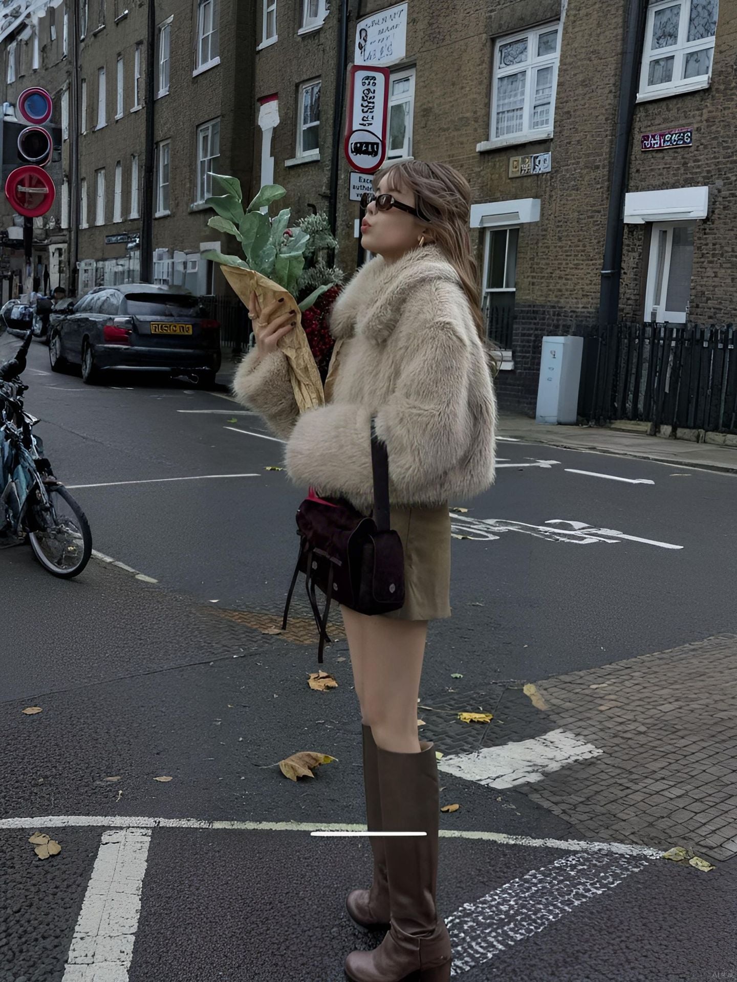 Ladies Fashion Faux Fur Winter Jacket