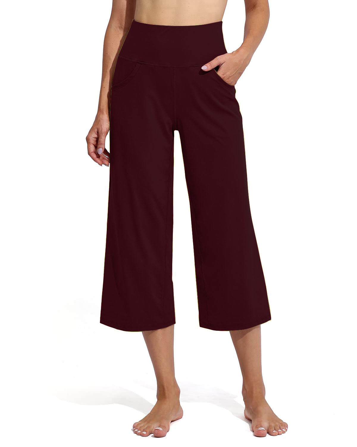 Ladies Comfortable Sporty Culottes with High Waist and Practical Pockets