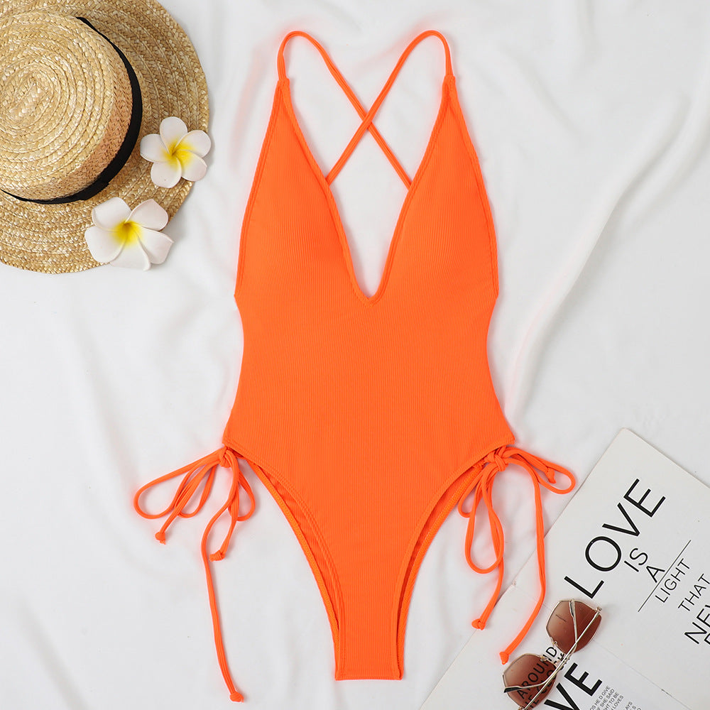 Femme Adjustable Cross-Back One-Piece Swimsuit