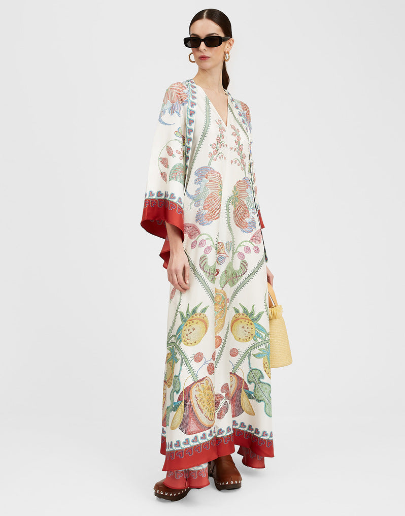 Printed Three-quarter Sleeve Dress