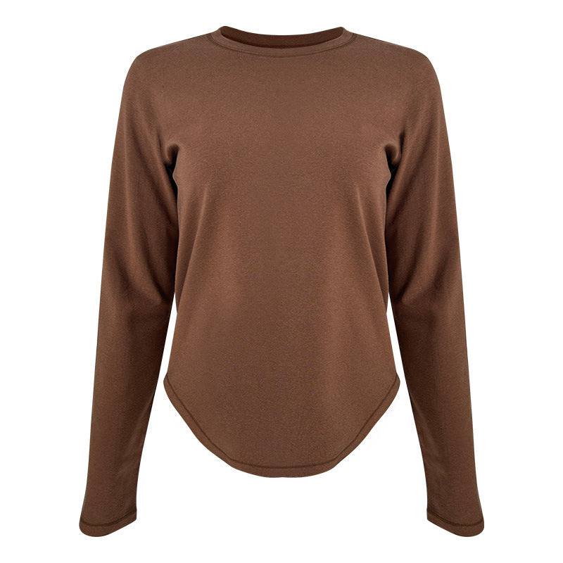 Women’s long-sleeve shirt with round cutout and soft fabric