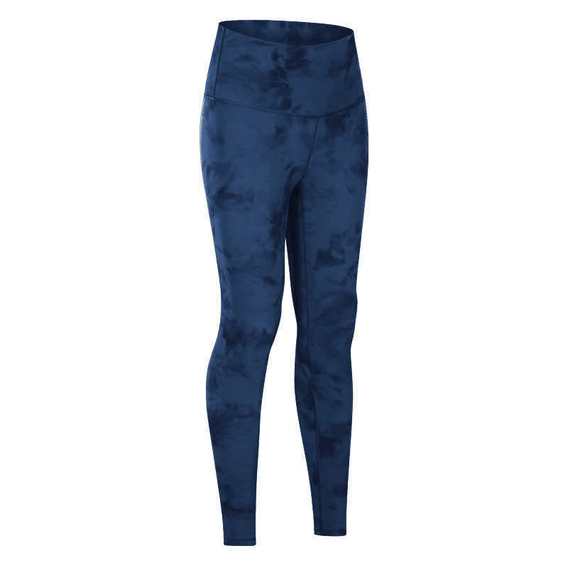 Women's sports leggings with high waistband and stylish batik design