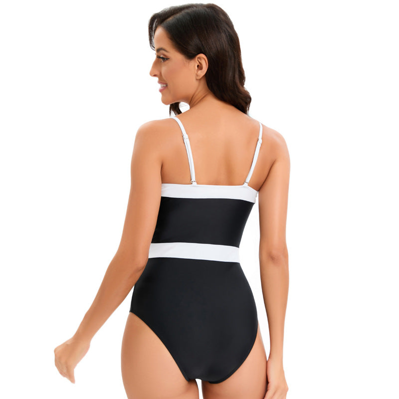 High-performance structured one-piece swimsuit for women