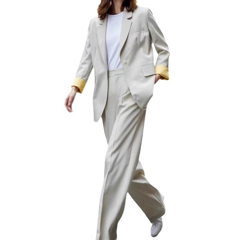 Women Tailored Wide Leg Blazer and Pants Set