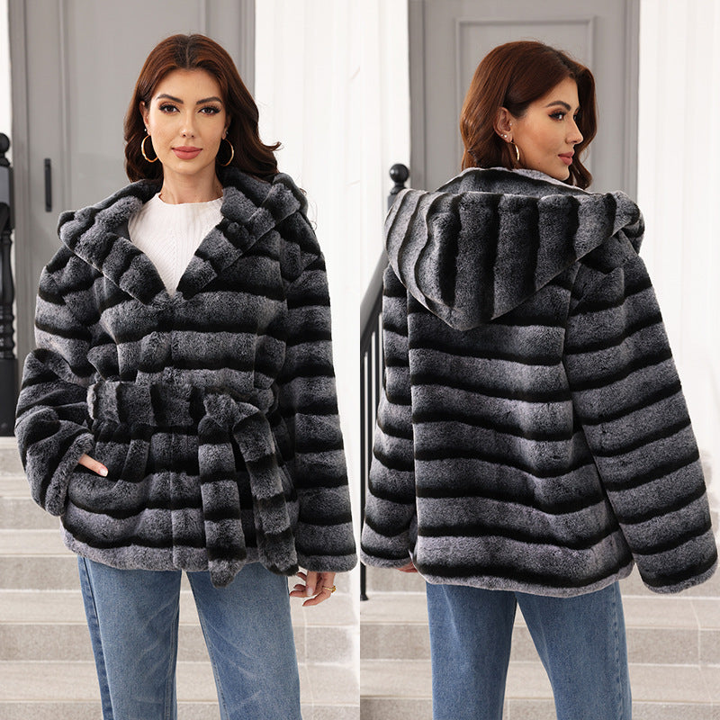 Ladies cozy faux fur jacket