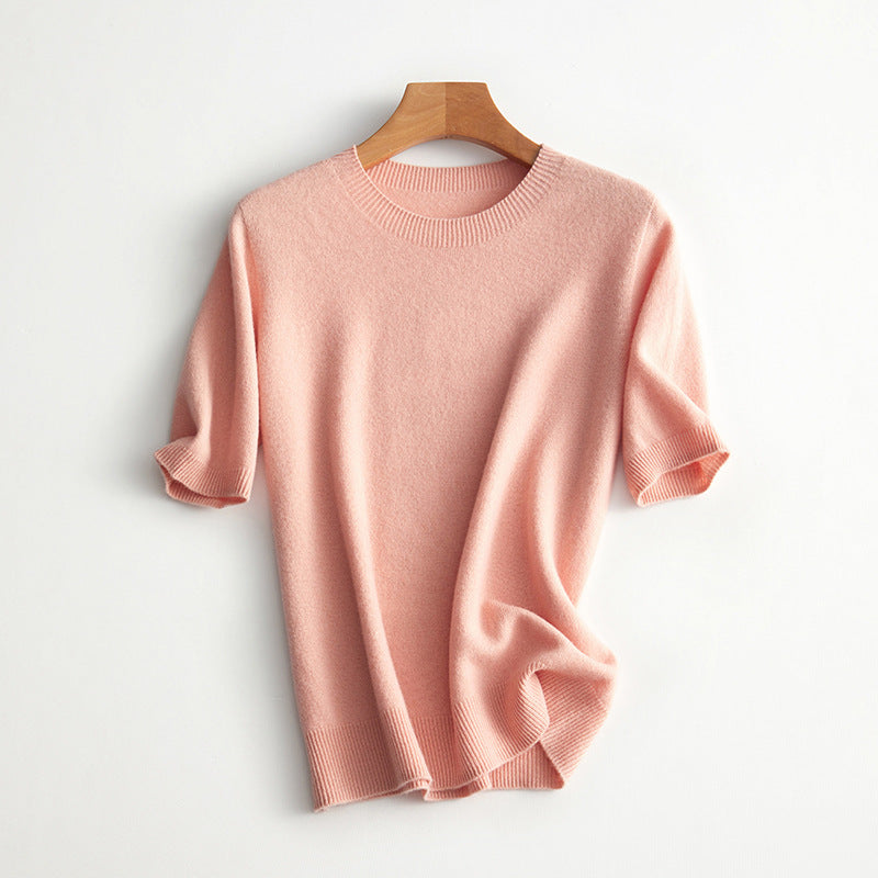 Women's Short Sleeve Cashmere Blend Sweater