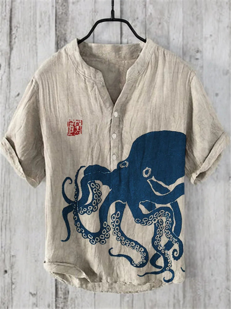 Japanese Shirt Made of Linen Blend