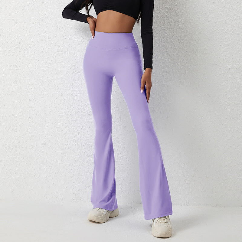 Women's Flared Leggings with High Waist and Breathable Structure