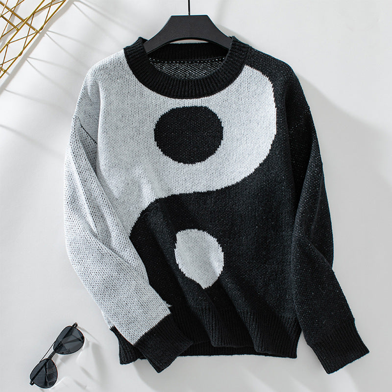 Ladies' stylish pullover with Yin-Yang motif
